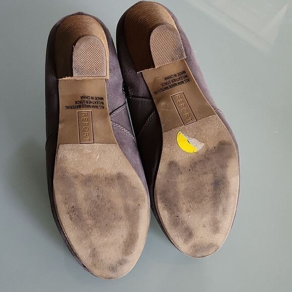 Report Faux Suede with Leather Retro '90s Y2K Stacked Heeled Boots Size 9 - Picture 8 of 11